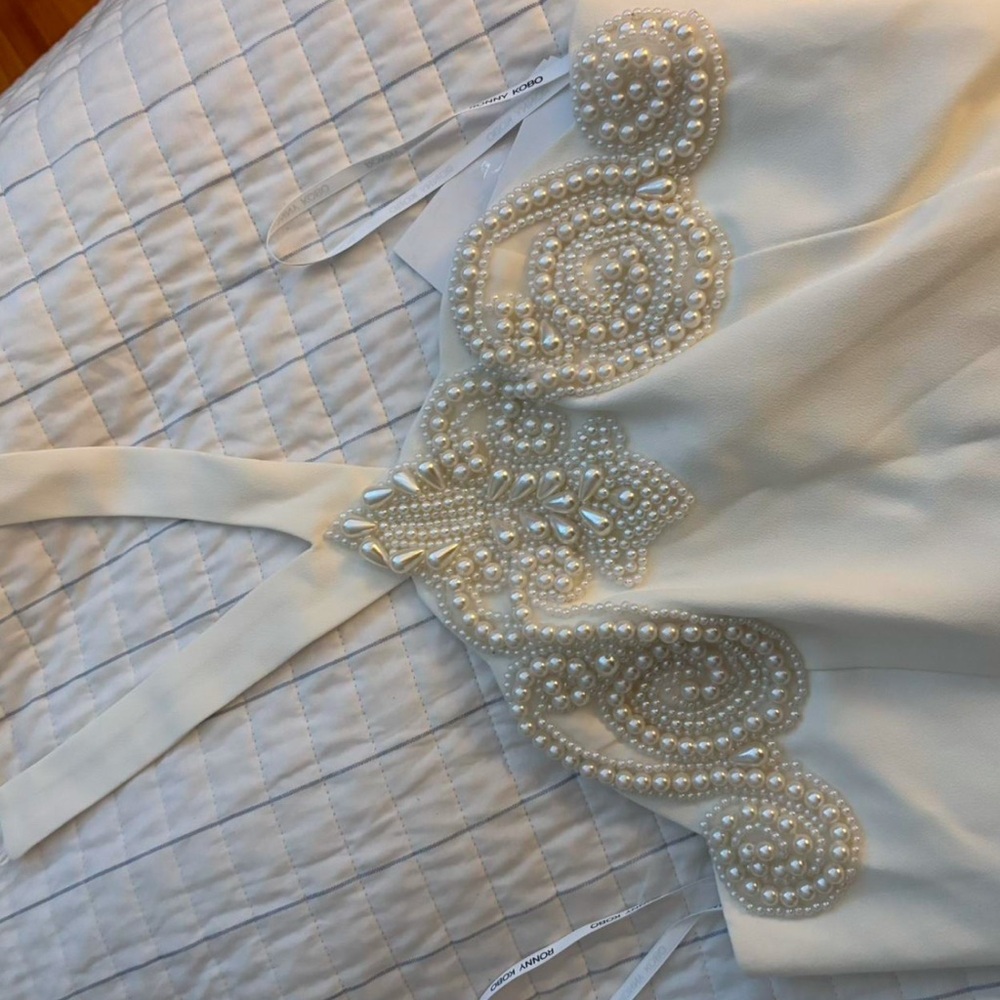 *NWT* Ronny Kobo Ivory Dress with Pearl Details